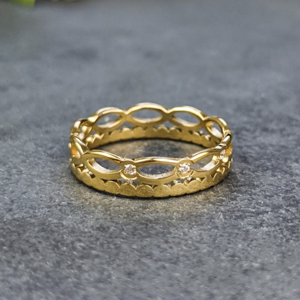 🦋LAST🦋 NWT Lovoda Layered Gold-Plated and Crystal Ring, Size 7